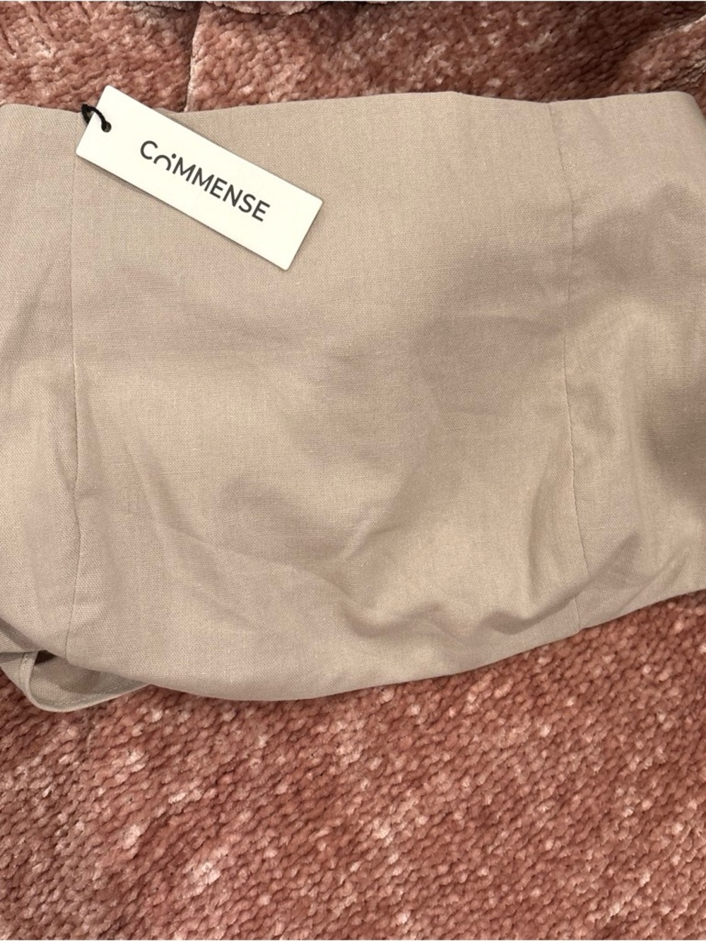 Commense Neutral Beige Mini Skirt - Soft Tan Tone